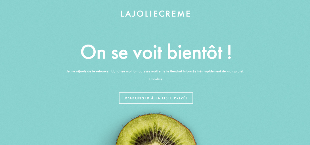 Un nouveau projet : La Jolie Crème