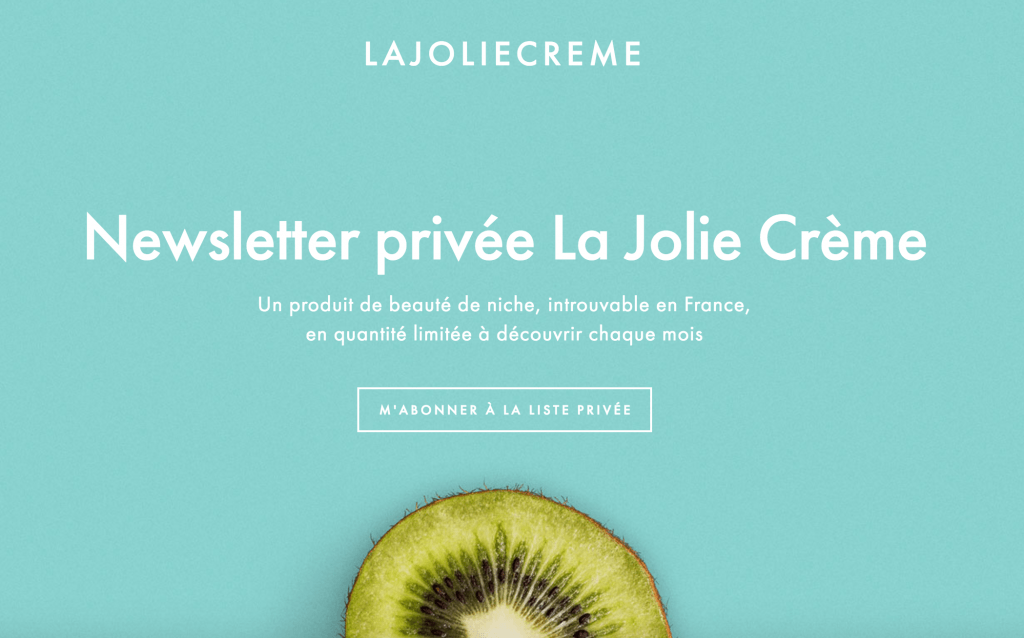 la jolie crème newsletter privée 