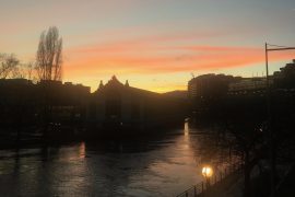 Lumière d'hiver à Genève pont coulouvrenière