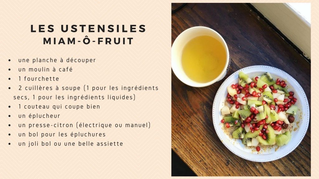 miam o fruits recette ustensiles cuisine